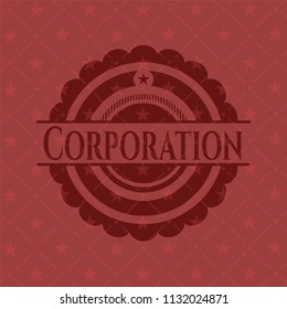 Corporation realistic red emblem