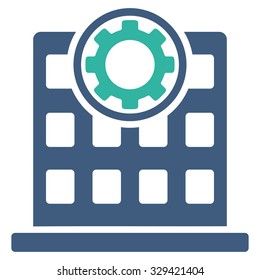 Corporation vector icon. Style is bicolor flat symbol, cobalt and cyan colors, rounded angles, white background.