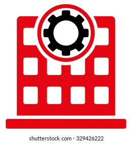 Corporation vector icon. Style is bicolor flat symbol, intensive red and black colors, rounded angles, white background.
