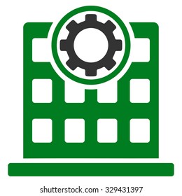 Corporation vector icon. Style is bicolor flat symbol, green and gray colors, rounded angles, white background.