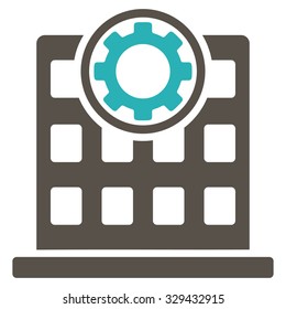 Corporation vector icon. Style is bicolor flat symbol, grey and cyan colors, rounded angles, white background.