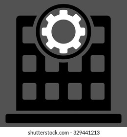 Corporation vector icon. Style is bicolor flat symbol, black and white colors, rounded angles, gray background.