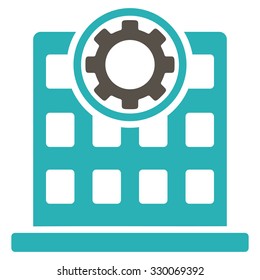 Corporation vector icon. Style is bicolor flat symbol, grey and cyan colors, rounded angles, white background.