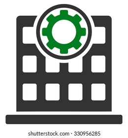 Corporation vector icon. Style is bicolor flat symbol, green and gray colors, rounded angles, white background.