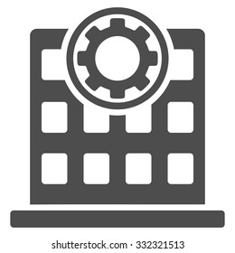Corporation vector icon. Style is flat symbol, gray color, rounded angles, white background.