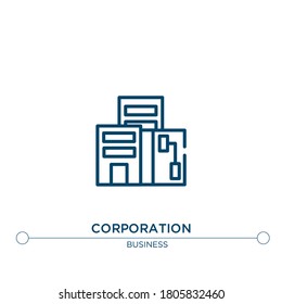 corporation vector line icon. Simple element illustration. corporation outline icon from business concept. Can be used for web and mobile
