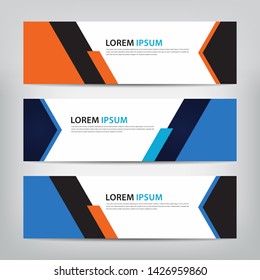 corporation web banner template 
with three color options, 
vector illustration