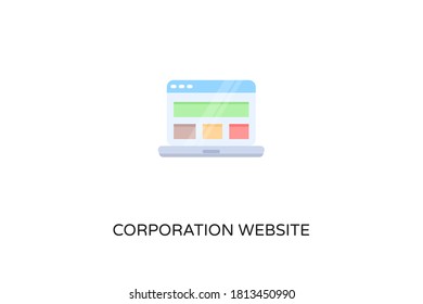 Corporation Website flat icon in vector. Logotype