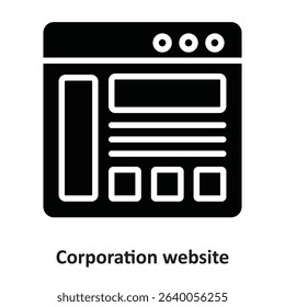 Corporation website Vector Icon which can easily modify or edit
