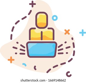 Corporation worker vector illustration concept. Creative it agency concept with man
