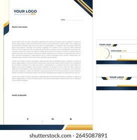 Corporative business letterhead and business card template