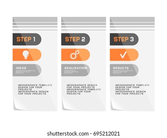 Corporative design of numbered paper flyers or web banners