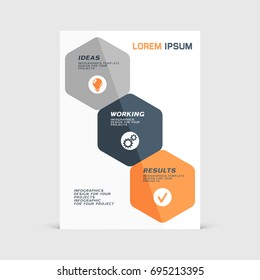 Corporative design of paper flyer or brochure cover