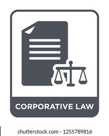 corporative law icon vector on white background, corporative law trendy filled icons from Law and justice collection, corporative law simple element illustration