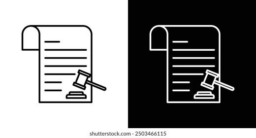 Corporative law thin line vector icon set.