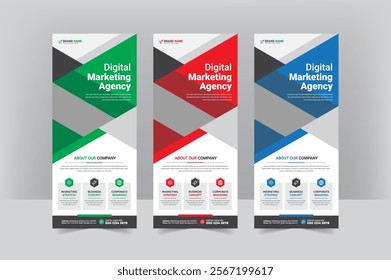 Corportae Digital Marketing Modern roll up banner design template

