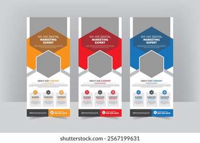 Corportae Digital Marketing Modern roll up banner design template

