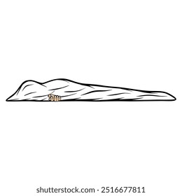 El cadáver cubierto de tela blanca parece ser Ilustración vectorial diestra
