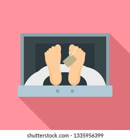 Corpse in forensic cell icon. Flat illustration of corpse in forensic cell vector icon for web design