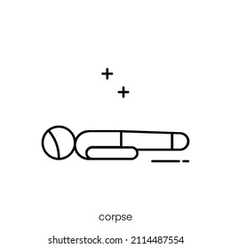 corpse icon. Outline style icon design isolated on white background