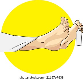 corpse leg yellow background vector illustration