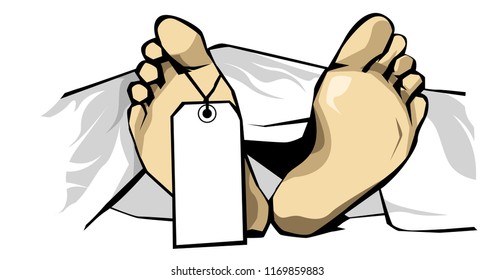 Corpse In The Morgue Vector Illustration