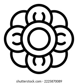 Vector de contorno de icono de la rapiña del cadáver. Planta de flores. Pitcher sabah
