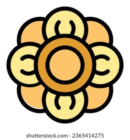 Corpse rafflesia icon outline vector. Flower plant. Pitcher sabah color flat