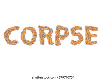 corpse word Maggot Text Effect