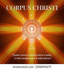 Corpus Christi Hand Drawn Vector illustration Background with Jesus Sign, Bible Book  Other Elements 