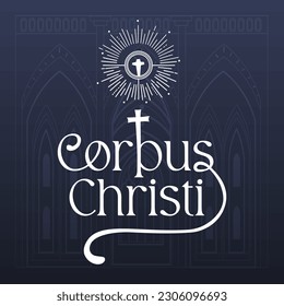 Corpus Christi Hand Drawn Vector illustration Background with Jesus Sign, Bible Book  Other Elements 