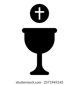 Corpus christi holy communion icon black color vector illustration image flat style