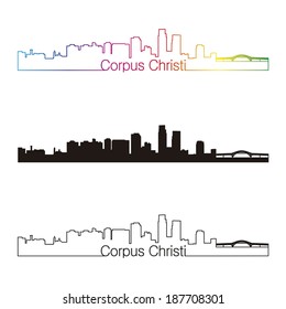 Corpus Christi Skyline Linear Style Rainbow Stock Vector (Royalty Free ...