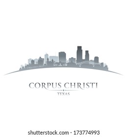 Corpus Christi Texas city skyline silhouette. Vector illustration