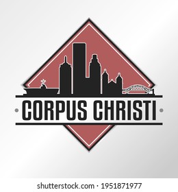 Corpus Christi, TX, USA Skyline Logo. Adventure Landscape Design Vector City Illustration Vector illustration.