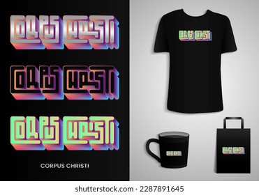 Corpus Christi Typography Poster, T-shirt, Mug, Tote bag, Merchandise print design. Printable.