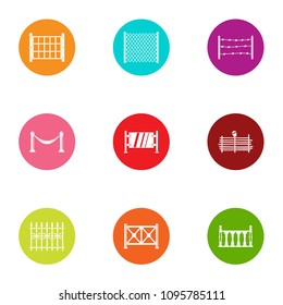 Corral icons set. Flat set of 9 corral vector icons for web isolated on white background