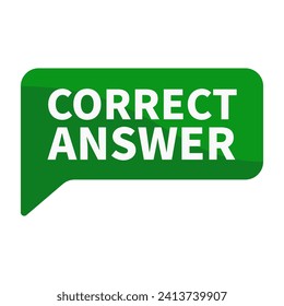 Correct Answer Green Rectangle Shape For Information Correct And Fact Announcement
