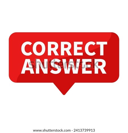 Correct Answer Red Rectangle Shape For Information Correct And Fact Announcement
