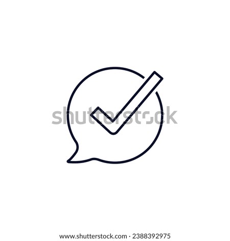 Correct answer. Vector linear icon isolated on white background.