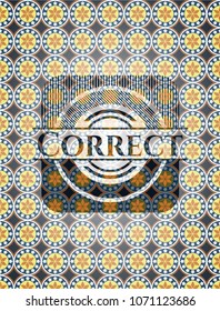 Correct arabesque badge. arabic decoration.