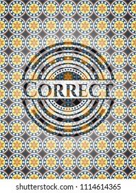 Correct arabesque emblem. arabic decoration.
