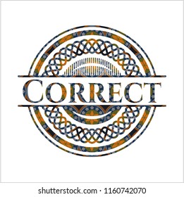 Correct arabic badge background. Arabesque decoration.