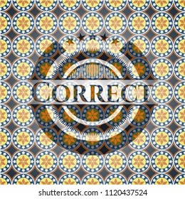 Correct arabic emblem. Arabesque decoration.