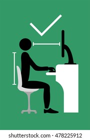 correct back sitting pose symbol