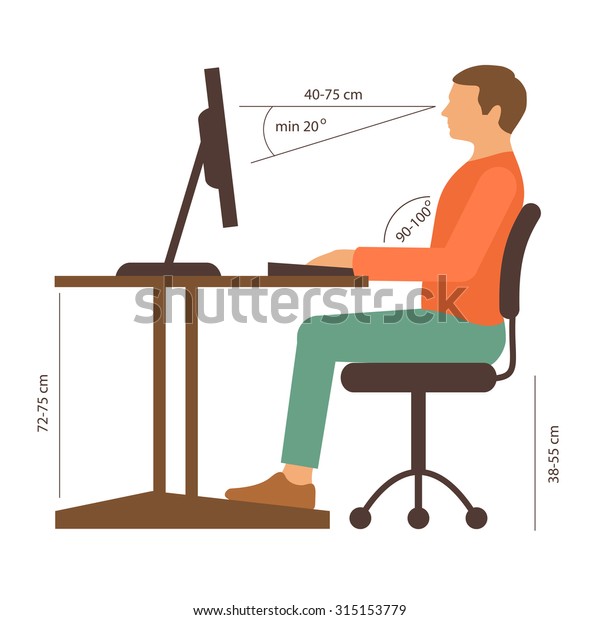 正しい後座位 ベクターイラスト 姿勢 のベクター画像素材