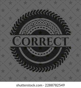 Correct black emblem. Vector Illustration. Detailed. 