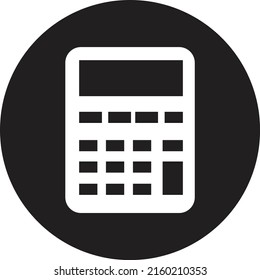 correct calculator icon In a black circle there is a white background.