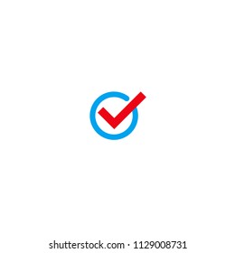 correct choice right vote check mark vector icon logo