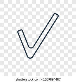 Correct concept vector linear icon isolated on transparent background, Correct concept transparency concept in outline style
